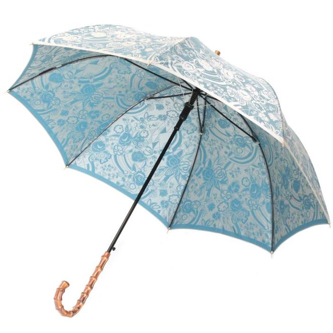 槙田商店【晴雨兼用】長傘 kirie 更紗：レイクブルー FAA5046