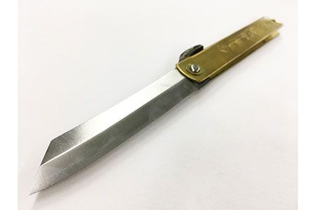 肥後守 特別手作り鍛造青紙本割込（真鍮）