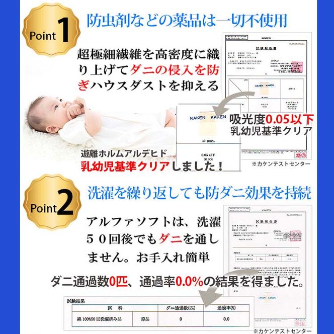 【ブルー】防ダニ敷布団カバー綿１００％【ダニの通過率０％】ダブル１４５×２１５ｃｍソフト綿 FAG048