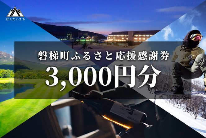 町内の星野リゾートでも利用可　磐梯町ふるさと応援感謝券 (3,000円分)