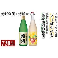 a704 芋焼酎リキュール×焼酎梅酒飲み比べ！すっぱかいも＆喜左衞門の梅酒セット(各720ml×2本)【南国リカー】