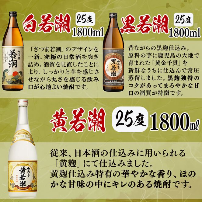 ＜入金確認後、2週間以内に発送！＞【数量限定】まるごと若潮酒造(1800ml×6本)セット e2-002-2w