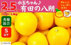 八朔 (はっさく) とにかく 小玉 箱込 2.5kg(内容量約 2.3kg) 秀品 優品 混合 Sサイズ以下 和歌山県産  産地直送【おまけ付き】【みかんの会】 	AX239