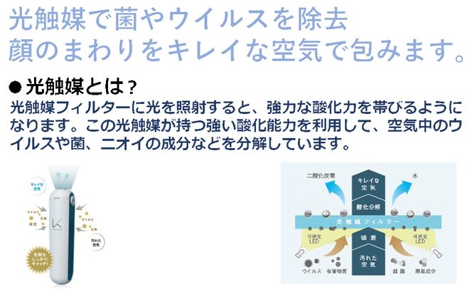 空気清浄機 光触媒搭載パーソナル除菌脱臭空気清浄機 MYAIR マイエアー /// 除菌 脱臭 充電式 除菌脱臭 