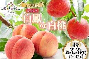 【2025年発送】訳あり もも 白鳳 or 白桃 4号 約3.3kg(9～12玉)【6月後半から順次発送】 [斎庵 山梨県 韮崎市 20742754] 桃 モモ 果物 フルーツ 山梨 期間限定 季節限定 冷蔵 農福連携