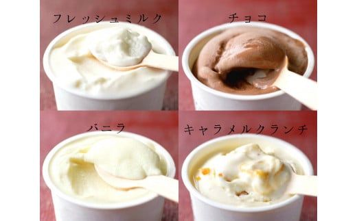 ひらかわ牧場のしぼりたて生乳で作ったアイスクリーム【人気の4種8個入り】