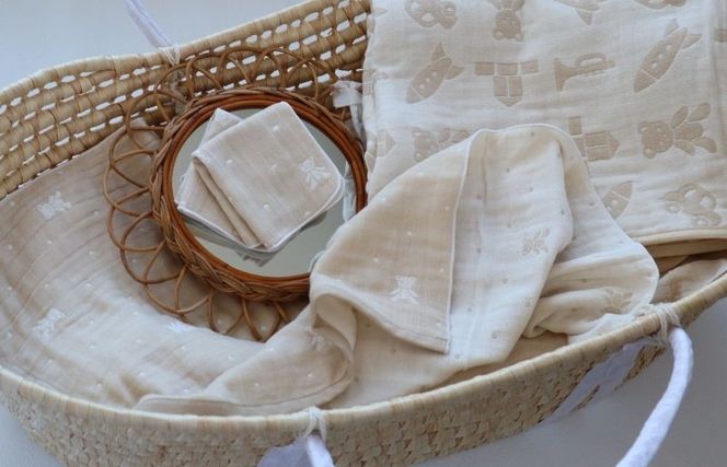 G1975 多重ガーゼケット&タオルセット【ベージュ】