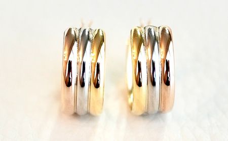 Pt900/K18YG/PG 3カラー コンビ 地金 フープピアス 保証書付 KO-0008 SWAD002