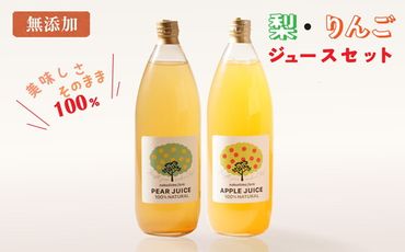 ジュース 梨 リンゴのこだわりジュースセット 2本｜無添加 100％ 梨ジュース りんごジュース ストレート 梨 なし ナシ りんご リンゴ 林檎 富山 富山県 ※北海道・沖縄・離島への配送不可