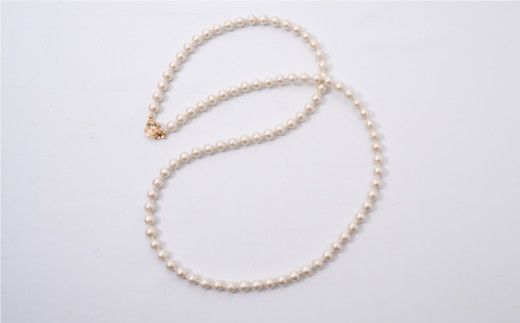 GL006コットンパール「キスカ」ロングネックレス(金具ゴールド)