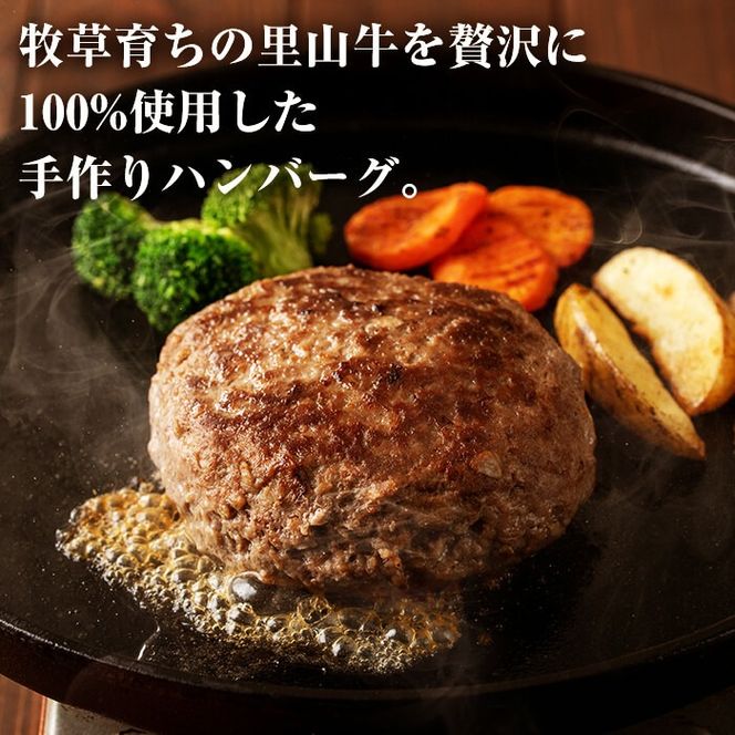 国産黒毛和牛 牧草育ちの里山牛100%使用！手作りジャンボハンバーグ 1.2kg (300g×4個） a5-283