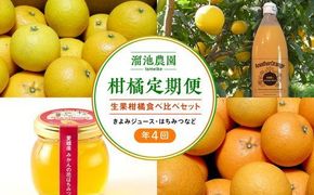 【定期便】溜池農園　柑橘定期便（年4回）（みかん・ジュース・はちみつなど） ｜みかん 柑橘 みかんジュース はちみつ 果物 フルーツ 贈答 ギフト 定期便 愛媛