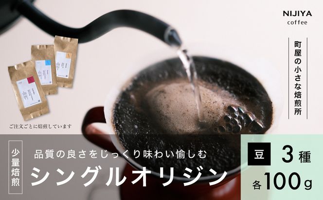 高品質 シングルオリジン コーヒー 飲み比べ 3種×各100g 【コーヒー豆】AB4042