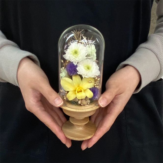 AJ163-1 プリザーブドフラワー【清華/うす茶】春日部市 シュガーパイン