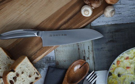 H10-151 濃州正宗作 オールステンレス三徳包丁（樹脂＆ステンレス）