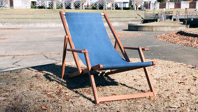 《 受注生産 》布製 デッキ チェア 1脚 【 手摺り付き 】 インテリア アウトドア キャンプ テラス 庭 家具 日用品 椅子 イス リクライニング 折りたたみ コンパクト 収納 ファブリック [DP005us]