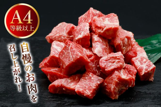 【A4等級以上！】 肉 牛肉 宮崎牛 モモ赤身 サイコロカット 500g×2 計1kg [牛心フードサービス 宮崎県 美郷町 31bm0050] 冷凍 小分け ブランド牛 赤身 もも もも赤身
