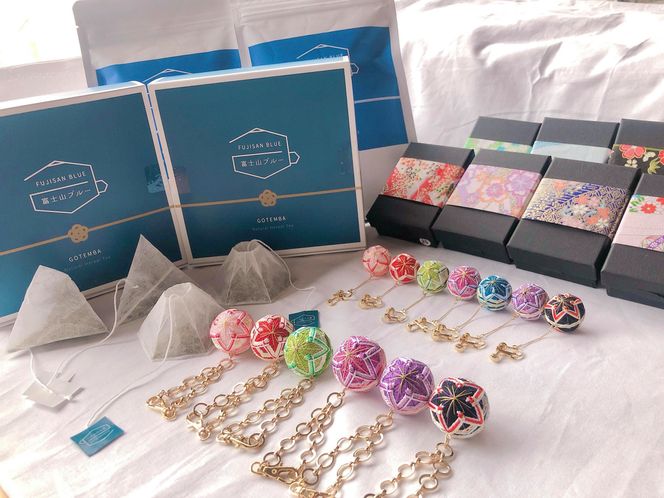 【イヤリング × 3点】御殿場支え愛スペシャルセットーブルーティー4セット・桜彩SAYAてまり（バッグチャーム２つとイヤリング3つ）