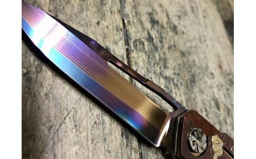 カスタムダマスカスナイフ 彫金ミナ