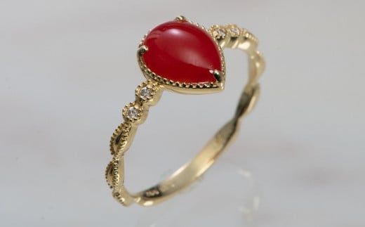 ［選べる］赤サンゴのファッションリング　kn044