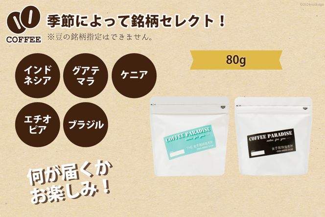 AI087自家焙煎 スペシャルティ珈琲豆 80g × 2袋 [ コーヒー豆 コーヒー 珈琲 Coffee 金子珈琲焙煎所 長崎県 島原市 ]