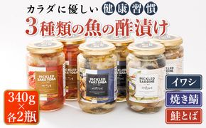 3種類の 魚の 酢漬け 340g×2コ 計6コ | ピクルス風のお酢に漬け込む 釧之助のピクルド イワシの 酢漬け ピクルドサーディン 鰯 酢漬 おつまみ 焼サバの ピクルドヤキサバ 鮭とばの ピクルドサケトバ さけとば 鮭トバ 鮭 トバ さけ サケ シャケ お酒 晩酌 おつまみ 海産物 釧路町 釧之助本店でも 大人気の 酢漬 年内配送 年内発送 北海道 釧路町 釧路超 特産品　121-1920-118