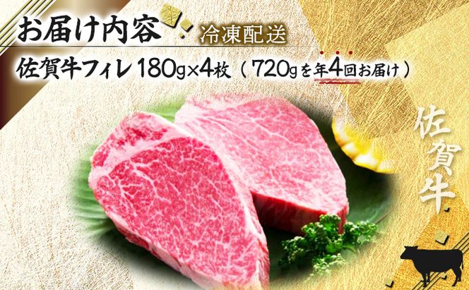 180g×4枚 佐賀牛｢フィレステーキ｣ (年4回) I-82