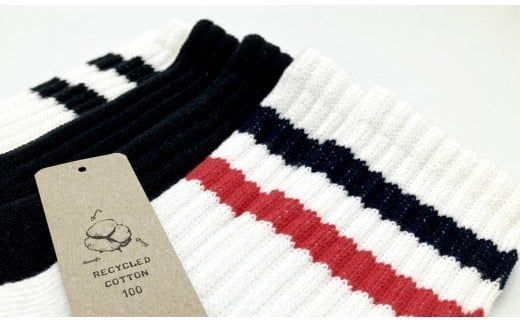 80sたのしもっ！ローゲージ足底パイルスケーターソックス　無地（ブラック）1足・ボーダー2足セット