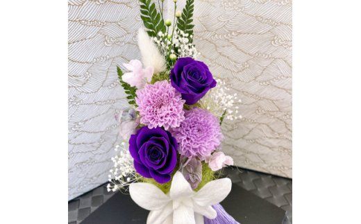 AJ014-1 プリザーブドフラワーアレンジ 【心音(ここね)/ 藤】春日部市 シュガーパイン