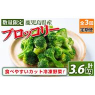 【定期便3ヶ月】鹿児島県産冷凍ブロッコリー(計3.6kg) t0033-011