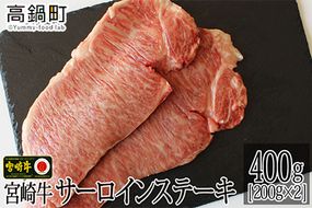 ＜宮崎牛サーロインステーキ400g(200g×2)＞3か月以内に順次出荷【c702_tf_x1】