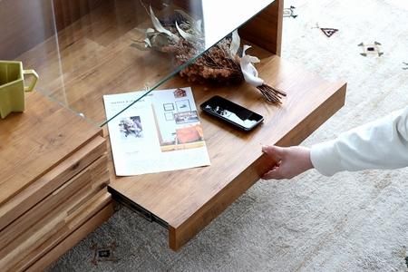 アルグ 100リビングテーブル 【リビング 木目 ガラス センター 無垢 家具 国産 ライトブラウン】(H060308)