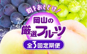 【2025年先行予約】岡山の厳選フルーツ 定期便3回コース 岡山の白桃 6玉(1.6kg以上) ニューピオーネ 2房(1房600g以上) シャインマスカット 晴王 2房(1房600g以上) 化粧箱入り 株式会社山博(中本青果) 《2025年7月上旬-10月下旬頃出荷》岡山県 浅口市 送料無料---124_c270tei_23_76000_jul3---