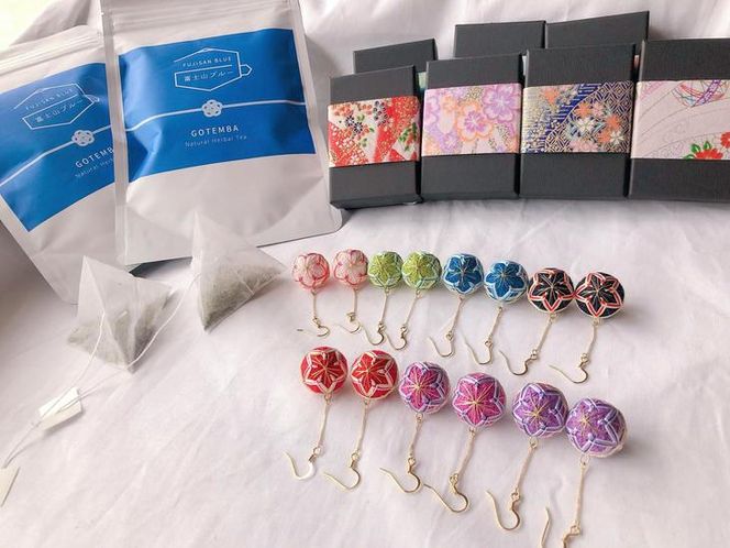 【ピアス】御殿場支え愛セット　ーブルーティー2袋・桜彩SAYAてまりー