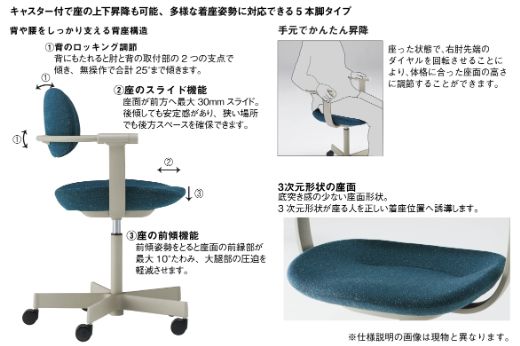 イトーキ『バーテブラ03』5本脚  抵抗付きウレタンキャスタータイプ SD張地：トープブラウン（KG825SDM1G1F1CF）【EI073U】