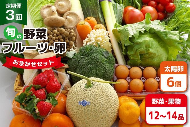 [CF01]BF057 [3回定期便]旬の野菜・フルーツ (12〜14品目)・卵 (6個) おまかせ セット[ 野菜 果物 卵 やさい くだもの 果物 タマゴ たまご 詰め合わせ 江戸屋 長崎県 島原市 ]