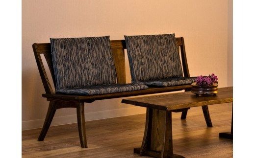 悠プレミアム 背付ベンチ(クッション付き)【国産栗材】JYU-LB31-120 PGK/EハウゼンNV