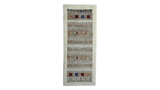 【限定1品】ギャッベ ルリバフ 200×81cm 手織り 最高級 天然 ウール100% 草木染 リビングサイズ おしゃれ かわいい モダン 北欧 ラグ 絨毯 マット (HR-11093） ラグマット カーペット ギャベ 床暖房対応 ホットカーペット対応 [BP223-NT]