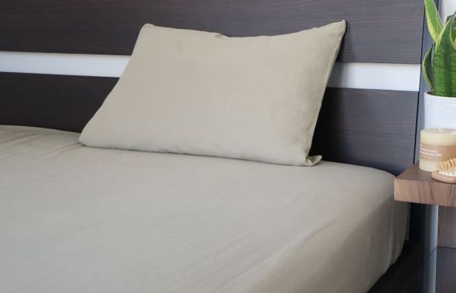 G1994 【tissu de coton/ダブルガーゼ】泉州南部織 ピローケース 1枚（オリーブ）＜スピード発送＞