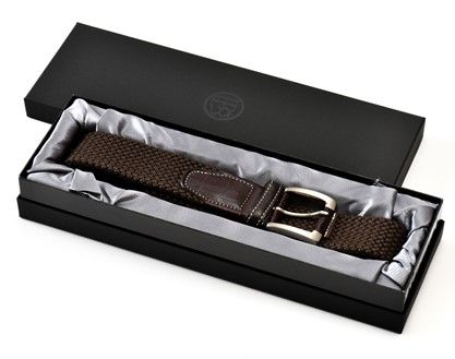 [P044] 組紐ベルト「CLVER」クロコメッシュ（35mm×105cm）　焦げ茶