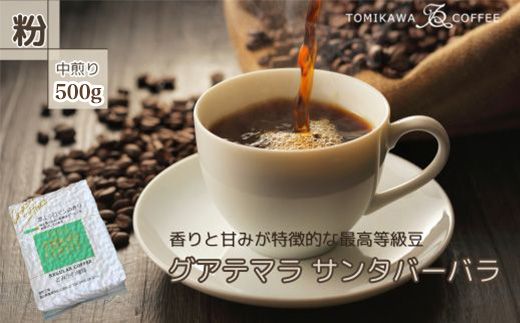 自家焙煎コーヒー豆専門店とみかわの「グアテマラ サンタバーバラ」500g(粉) ※北海道・沖縄・離島への配送不可