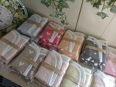 A-285 ハンドメイドの6重織りガーゼのハンカチ10枚セット