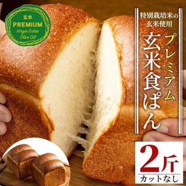  プレミアム玄米食ぱんセット(2斤・カットなし) 自社栽培した玄米を使用したパン[やまびこの郷]
