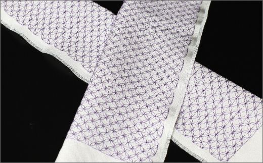 刺繍半衿（半襟）パープル　AM00271