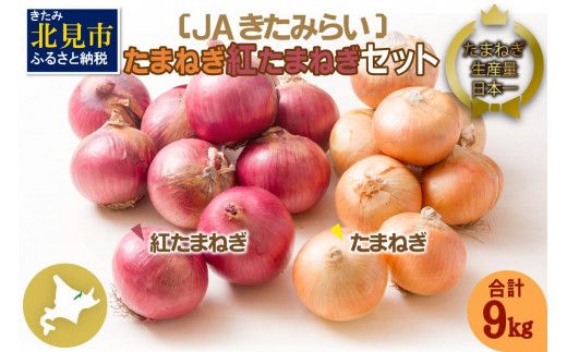 【予約：2024年10月上旬から順次発送】北海道 JAきたみらい「たまねぎ・紅玉ねぎセット」9kg ( 期間限定 野菜 たまねぎ 玉葱 )【005-0021-2024】