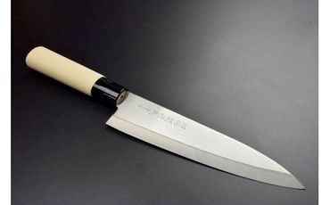 H7-166 関鍔蔵作 白木 牛刀包丁