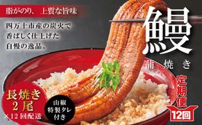 R6-1061．【12回定期便】お楽しみ企画 12ヵ月連続＜四万十食品＞うなぎ蒲焼 長焼2尾／ＢＣ