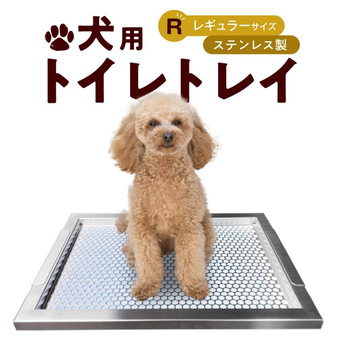 犬用ステンレス製トイレトレイ（段付きタイプ・レギュラーサイズ）[068N01]