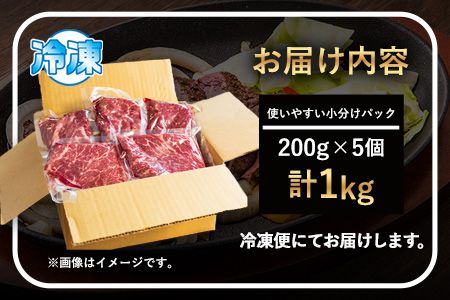 あか牛 赤身ステーキ用 1kg (200g×5) 白水乃蔵《60日以内に出荷予定(土日祝除く)》 あか牛 あかうし 赤牛 赤身 冷凍 小分けパック---sms_fhakakas5_60d_r7_33500_1kg---