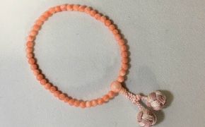 子供用　ピンク珊瑚の片手数珠（女の子用）kn019